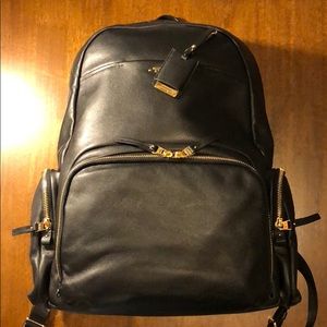 tumi calais leather backpack